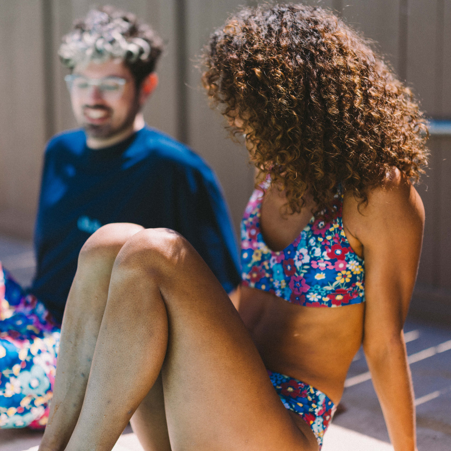 London Floral Recycled High-Waisted Bikini Bottom