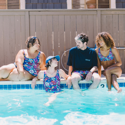 London Floral Recycled High-Waisted Bikini Bottom