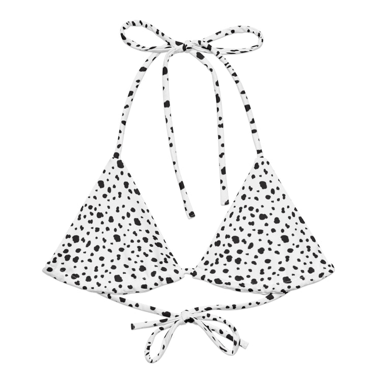 Dalmatian Recycled String Bikini Top